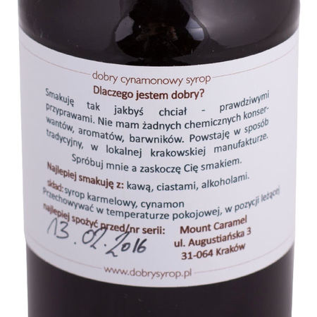 Mount Caramel Dobry Syrop - Cynamon 500 ml 2